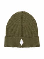 COUNTY OF MILAN KIDS bonnet en maille nervurée à logo brodé - Vert