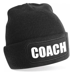 Muts coach zwart voor volwassenen - Cadeau trainer/ coach wintermuts