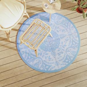 VidaXL Buitenkleed arakil ø120 cm polypropeen babyblauw