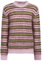 Marni pull en mohair mélangé à rayures - Rose