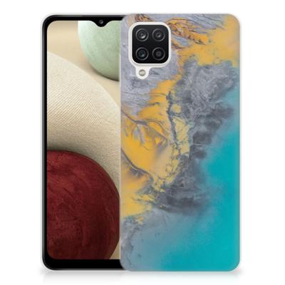 Samsung Galaxy A12 | TPU | Siliconen hoesje | Marble Blue Gold
