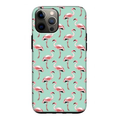 Flamingoprint groen: iPhone 12 Tough Case
