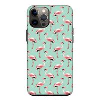 Flamingoprint groen: iPhone 12 Tough Case