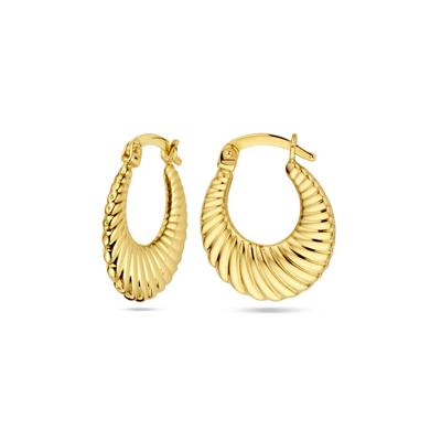 Elegante 14k Geelgouden Oorringen - 19x2.5mm