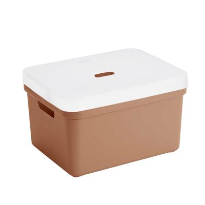 Sunware opbergbox met deksel - Sigma Home - kunststof - 32 liter - terra - opberg dozen/bakken