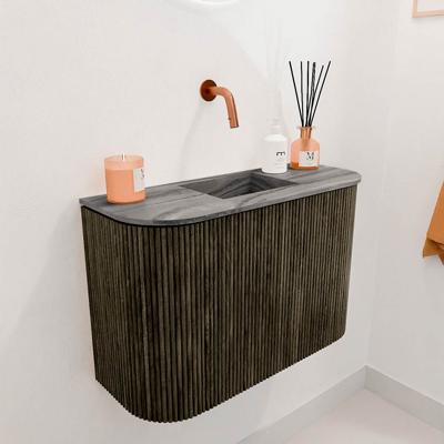 Toiletmeubel Mondiaz Joya Dlux | 63.2 cm | Meubelkleur Shadow | Faye wastafel Sombra Wasbak Midden | Zonder kraangat(en)