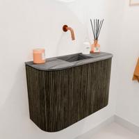 Toiletmeubel Mondiaz Joya Dlux | 63.2 cm | Meubelkleur Shadow | Faye wastafel Sombra Wasbak Midden | Zonder kraangat(en)