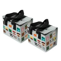 Kleine lunch koeltas - 2x - Minecraft print - 21 x 15 x 14 cm - 4,4 liter Kleine lunch koeltas - 2x - Minecraft print - 21 x 15 x 14 cm - 4,4 liter