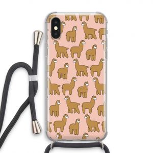 Alpacas: iPhone XS Transparant Hoesje met koord
