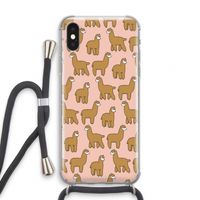 Alpacas: iPhone XS Transparant Hoesje met koord
