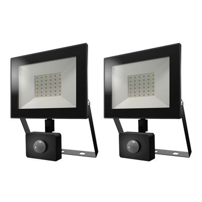 2-pack Lumos LED Breedstraler met bewegingssensor en schemerschakelaar - OSRAM Chips 30W 2880lm - 4000K - IP65 - vervangt 160 Watt - 2 jaar garantie