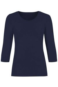 TRIGEMA Slim Fit Dames T-shirt Marine, Effen