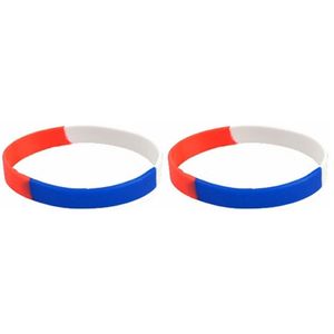 15x Rood wit blauw armbandjes   -