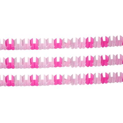 Slinger - Set van 3x stuks - papier - 6M - roze - baby geboorte meisje - wiegjes - feestversiering