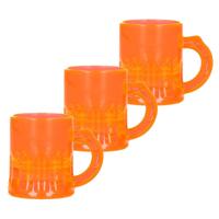 Shotglas - 25x stuks - fluor oranje - UV - 2CL - met handvat - pul shotje - Koningsdag