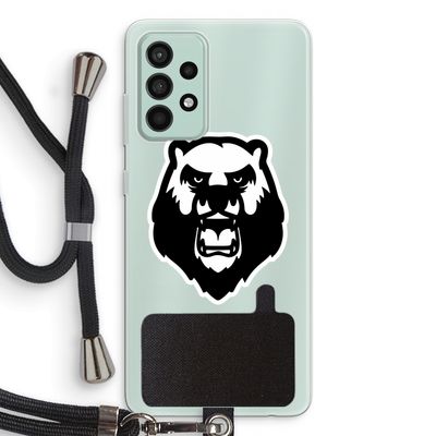 Angry Bear (white): Samsung Galaxy A52s 5G Transparant Hoesje met koord
