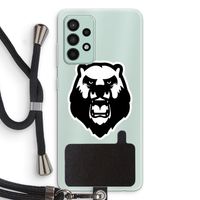 Angry Bear (white): Samsung Galaxy A52s 5G Transparant Hoesje met koord