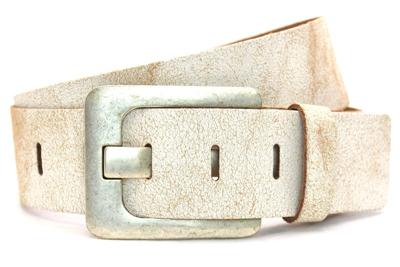 Timbelt Leren Riem 5 cm Crack Wit