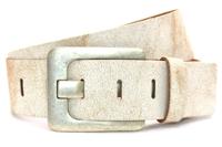 Timbelt Leren Riem 5 cm Crack Wit