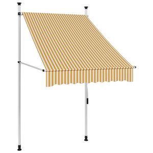 VidaXL Luifel handmatig uittrekbaar 100 cm oranje en witte strepen