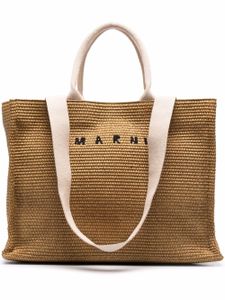 Marni sac à main à plaque logo - Marron