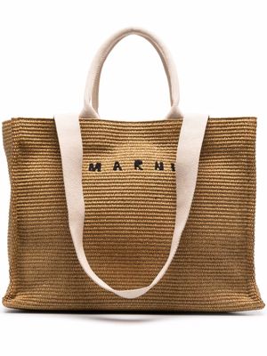 Marni sac à main à plaque logo - Marron
