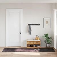 VidaXL Vloerkleed wasbaar anti-slip 80x300 cm antracietkleurig