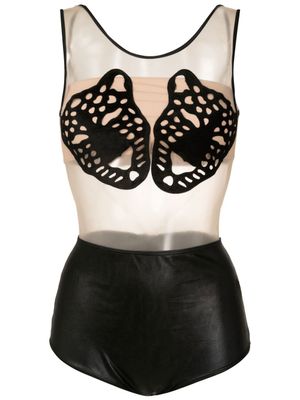 Brigitte maillot de bain Carnaval/Festival à imprimé léopard - Noir