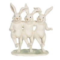 Clayre & Eef Multi Decoratie dansende konijnen 16*9*19 cm 6PR3189 - thumbnail
