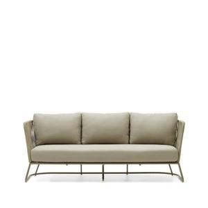 Kave Home - Outdoor-sofa Saconca met 3 zitplaatsen in touw en groen