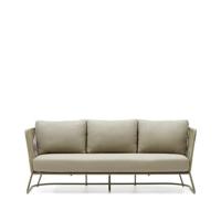 Kave Home - Outdoor-sofa Saconca met 3 zitplaatsen in touw en groen