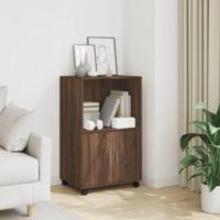 Rolkast 55x40x91 cm bewerkt hout bruin eikenkleurig