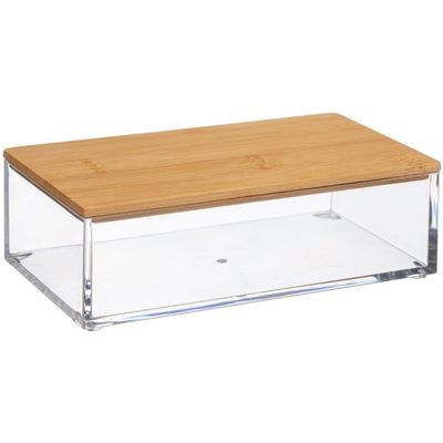 Sieraden/make-up houder/box rechthoek met deksel 16 x 5 cm van kunststof Sieraden/make-up houder/box rechthoek met deksel 16 x 5 cm van kunststof