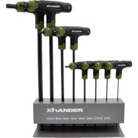 XHANDER Inbussleutelset met Kogelkop en T-greep 8-delig - 2 tot 10 mm