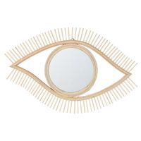 Beliani SOYOPA - Decoratieve Spiegel-Lichte houtkleur-Bamboehout - thumbnail