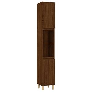 The Living Store Badkaast Hoge Bruineiken - 30x30x190 cm - Duurzaam materiaal