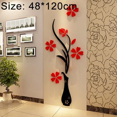 Creatieve vaas 3D acryl stereo muur stickers TV achtergrond muur corridor Home Decoratie grootte: 48x120x4cm