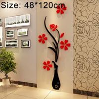 Creatieve vaas 3D acryl stereo muur stickers TV achtergrond muur corridor Home Decoratie grootte: 48x120x4cm