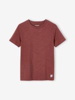 Personaliseerbare gekleurd jongensshirt met korte mouwen bordeauxrood - thumbnail