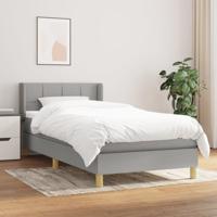 Boxspring met matras stof lichtgrijs 90x190 cm