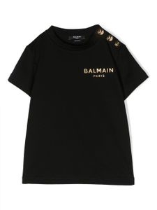 Balmain Kids t-shirt à logo poitrine imprimé - Noir