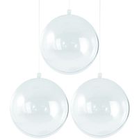 15x Transparante hobby/DIY kerstballen 6 cm - thumbnail