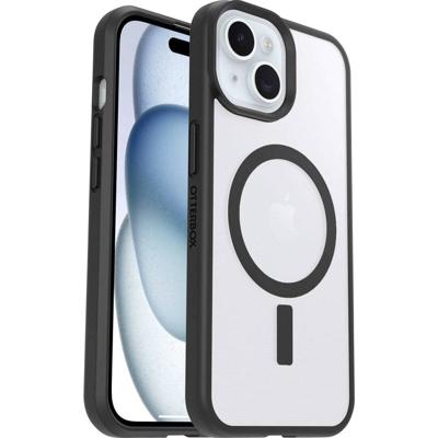 Otterbox React Backcover Apple iPhone 13, iPhone 14, iPhone 15, iPhone 16e Transparant, Zwart Inductieve lading, MagSafe compatible, Stootbestendig