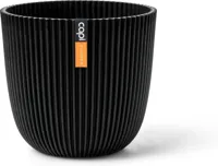 Capi 'made with' groove bol bloempot 16.5x15 cm zwart