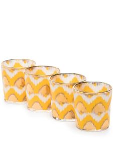 Les-Ottomans verre à imprimé Ikat - Jaune