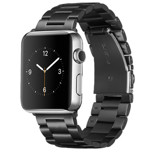 Bandje geschikt voor Apple Watch 38/40MM - Geschikt voor Series 1/2/3/4/5/6/7/8/9/SE - Maat One Size - Horlogebandje - Metaal - Zwart