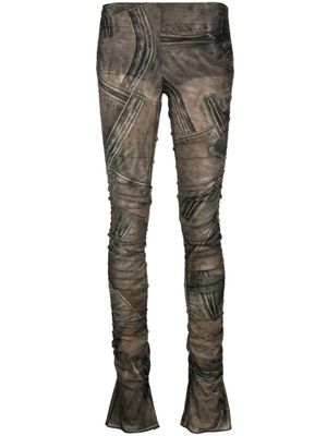 Blumarine pantalon droit à taille basse - Marron