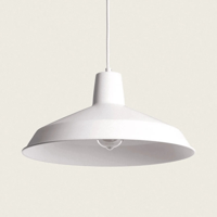 Industriele hanglamp geel met E27 fitting &apos;Abigail&apos;-Wit 40 cm