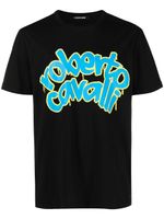 Roberto Cavalli t-shirt à logo graffiti - Noir Roberto Cavalli t-shirt à logo graffiti - Noir