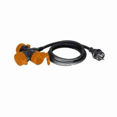 Verlengkabel Professioneel 3-voudig 5 meter zwart 230V 3x1,5mm2